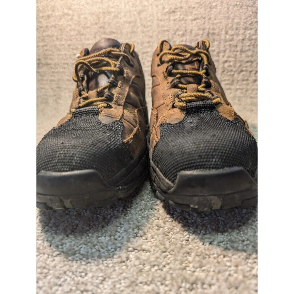 Carhartt Work Boots Mens 9.5 Steel Toe Safety Shoes Brown Leather Vintage